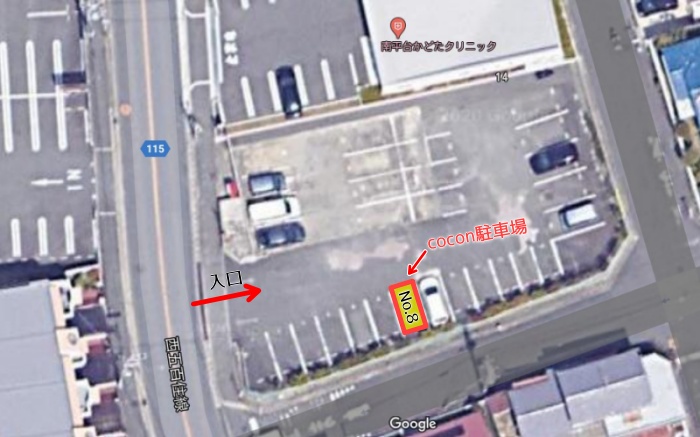cocon駐車場の拡大map